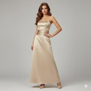 Strapless Cream Gown with Shawl